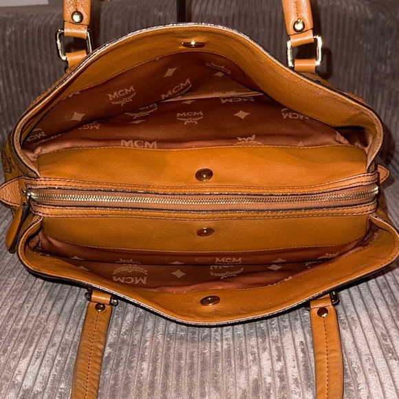MCM Cognac Visetos Shoulder Bag - Picture 7 of 16